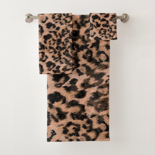 Leopard - gepunkteter Tierdruck Badhandtuch Set (Insitu)