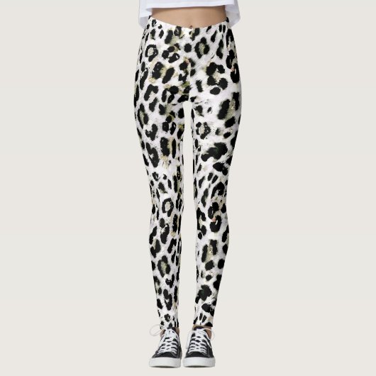 Leopard - gepunkteter Tierdruck drucken Leggings (Vorderseite)