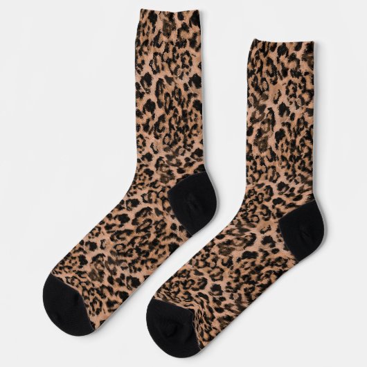 Leopard - gepunkteter Tierdruck drucken Socken (Linkes Detail)