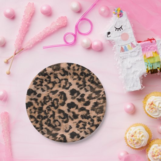 Leopard - gepunkteter Tierdruck Pappteller (Party)