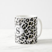 Leopard - gepunktetes Monogramm drucken, personali Kaffeetasse (VorderseiteRechts)