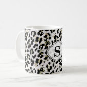 Leopard - gepunktetes Monogramm drucken, personali Kaffeetasse (Vorderseite Links)