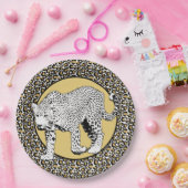 Leopard-Gesamtdesign Pappteller (Party)