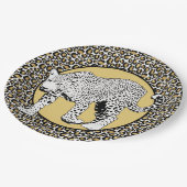Leopard-Gesamtdesign Pappteller (Schrägansicht)
