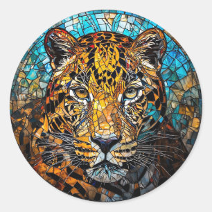 🐆 Leopard-Geschenk für Tierliebhaber 🐆 Runder Aufkleber