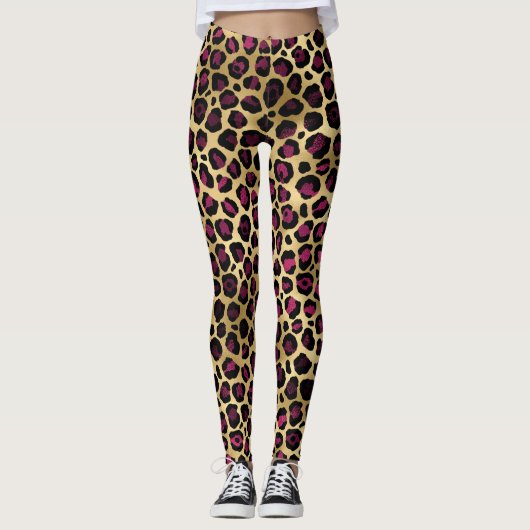 Leopard Geschenk, Wilde Katze Safari, Männer Fraue Leggings (Vorderseite)