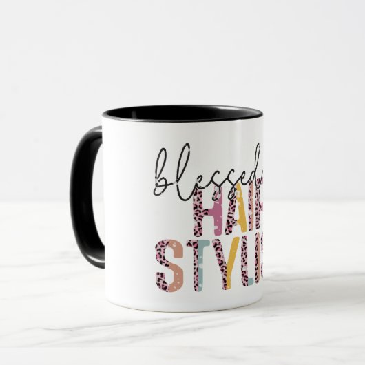 Leopard gesegnet Frisstylist Tasse (Vorderseite Links)