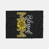 Leopard gesegnete Mutter Sonnenblume Mutter Leben  Fleecedecke (Vorderseite (Horizontal))