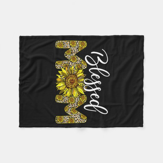 Leopard gesegnete Mutter Sonnenblume Mutter Leben Fleecedecke (Vorderseite (Horizontal))
