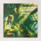 Leopard-Gewächshaus-Ruhe-Sonnenstrahl-Schlummer Puzzle (Horizontal)
