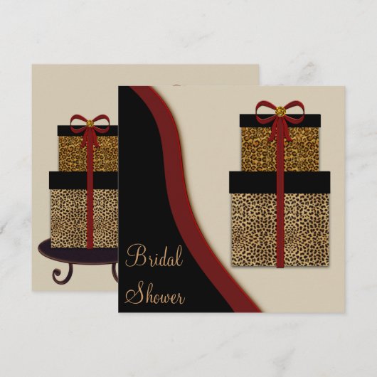 Leopard Gifts Leopard Brautparty Einladung (Vorne/Hinten)