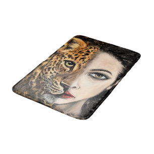 Leopard Girl Bath Mat Badematte