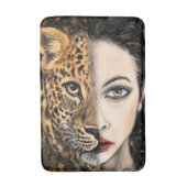 Leopard Girl Bath Mat Badematte (Vorderseite Vertikal)
