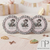 Leopard Girl Cub Pink Pin Button