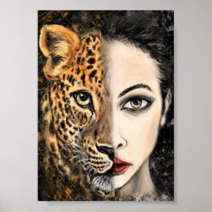 Leopard Girl - Emotion Poster - Malerei