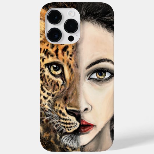 Leopard Girl Face Case-Mate iPhone Hülle (Rückseite)