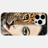 Leopard Girl Face Case-Mate iPhone Hülle (Rückseite (Horizontal))