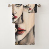 Leopard Girl Face Fantasy Bath Handtücher Malerei (Insitu)