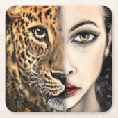 Leopard Girl Paper Untersetzer (Vorderseite)