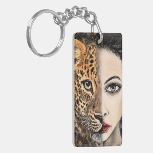 Leopard Girl Schlüsselanhänger (Vorderseite links)