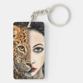 Leopard Girl Schlüsselanhänger (Rückseite)
