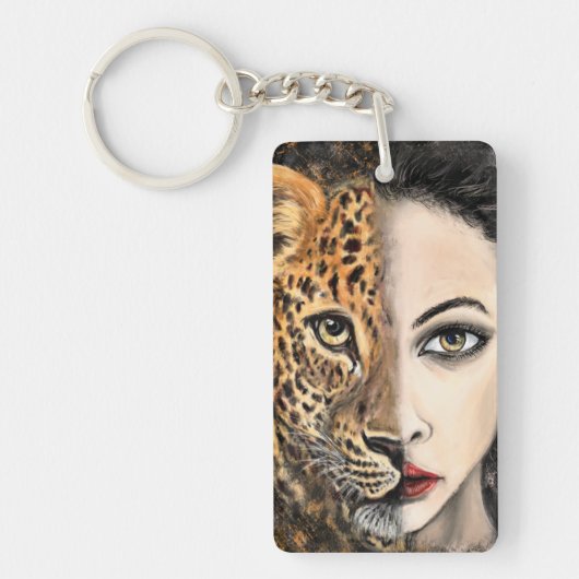 Leopard Girl Schlüsselanhänger (Vorderseite)