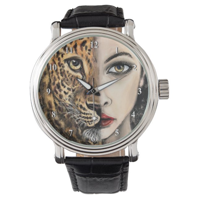 Leopard Girl Watch Armbanduhr (Vorderseite)