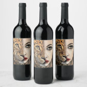 Leopard Girl Weinflaschen Etiketten (Flaschen)