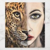 Leopard Girl Weinflaschen Etiketten (Einzelnes Label)