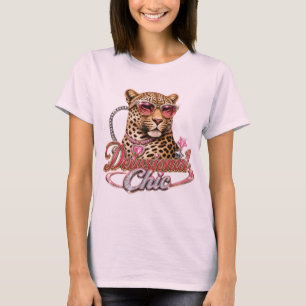 Leopard Girly Heart Sonnenbrille Rosa Chic T-Shirt