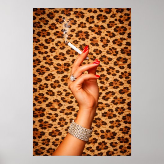 Leopard-Glamour-Poster, Schicke Mode-Wandkunst, Fe Poster (Vorne)