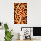 Leopard-Glamour-Poster, Schicke Mode-Wandkunst, Fe Poster (Heimbüro)