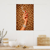 Leopard-Glamour-Poster, Schicke Mode-Wandkunst, Fe Poster (Küche)
