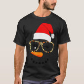 Leopard Gles Santa Claus Snowman Face Christmas Co T-Shirt (Vorderseite)