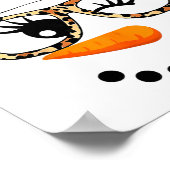 Leopard Gles Weihnachtsmann Schneemann Gesicht Wei Poster (Ecke)