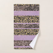 Leopard Glitter Streifen Glam 1 Badhandtuch Set (Handtuch)