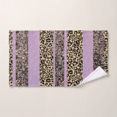 Leopard Glitter Streifen Glam 1 Badhandtuch Set (Handtuch)