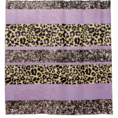 Leopard Glitter Streifen Glam 1 Duschvorhang (Vorderseite)