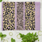 Leopard Glitter Streifen Glam 1 Geschirrtuch (Gefaltet)