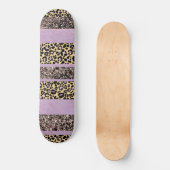 Leopard Glitter Streifen Glam 1 Skateboard (Vorderseite)