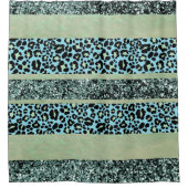 Leopard Glitter Streifen Glam 2 Duschvorhang (Vorderseite)