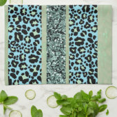 Leopard Glitter Streifen Glam 2 Geschirrtuch (Gefaltet)
