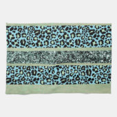 Leopard Glitter Streifen Glam 2 Geschirrtuch (Horizontal)