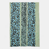 Leopard Glitter Streifen Glam 2 Geschirrtuch (Vertikal)