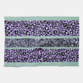 Leopard Glitter Streifen Glam 3 Geschirrtuch (Horizontal)