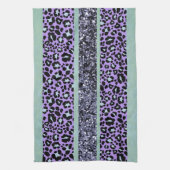 Leopard Glitter Streifen Glam 3 Geschirrtuch (Vertikal)