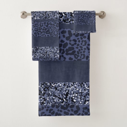 Leopard Glitter Streifen Glam 5 Badhandtuch Set (Insitu)