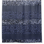 Leopard Glitter-Streifen Glam 5 Duschvorhang (Vorderseite)