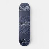 Leopard Glitter Streifen Glam 5 Skateboard (Vorderseite)