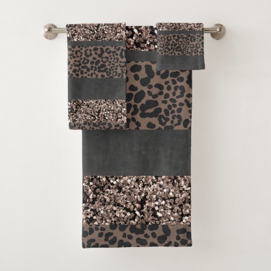 Leopard Glitter Streifen Glam 6 Badhandtuch Set (Insitu)